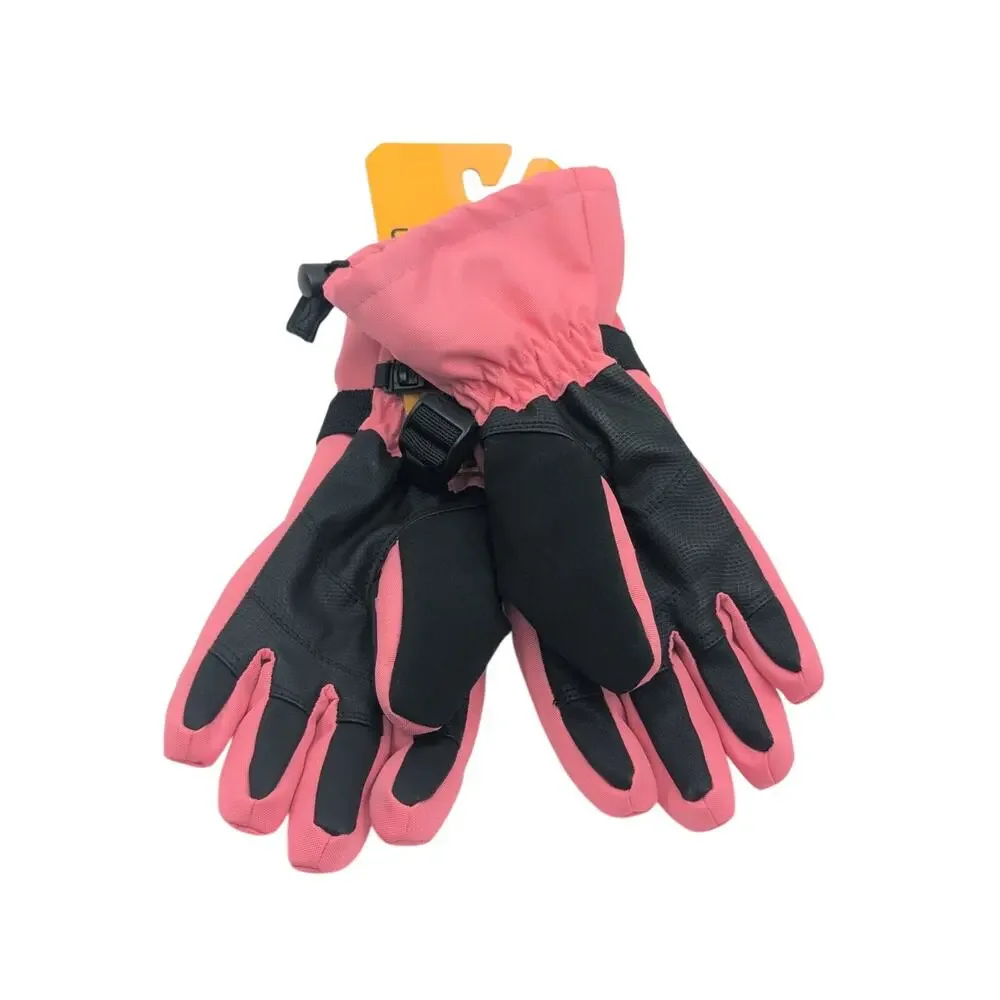Carhartt Youth Girls Size Medium Waterproof Insulated Gloves Pink/Black New